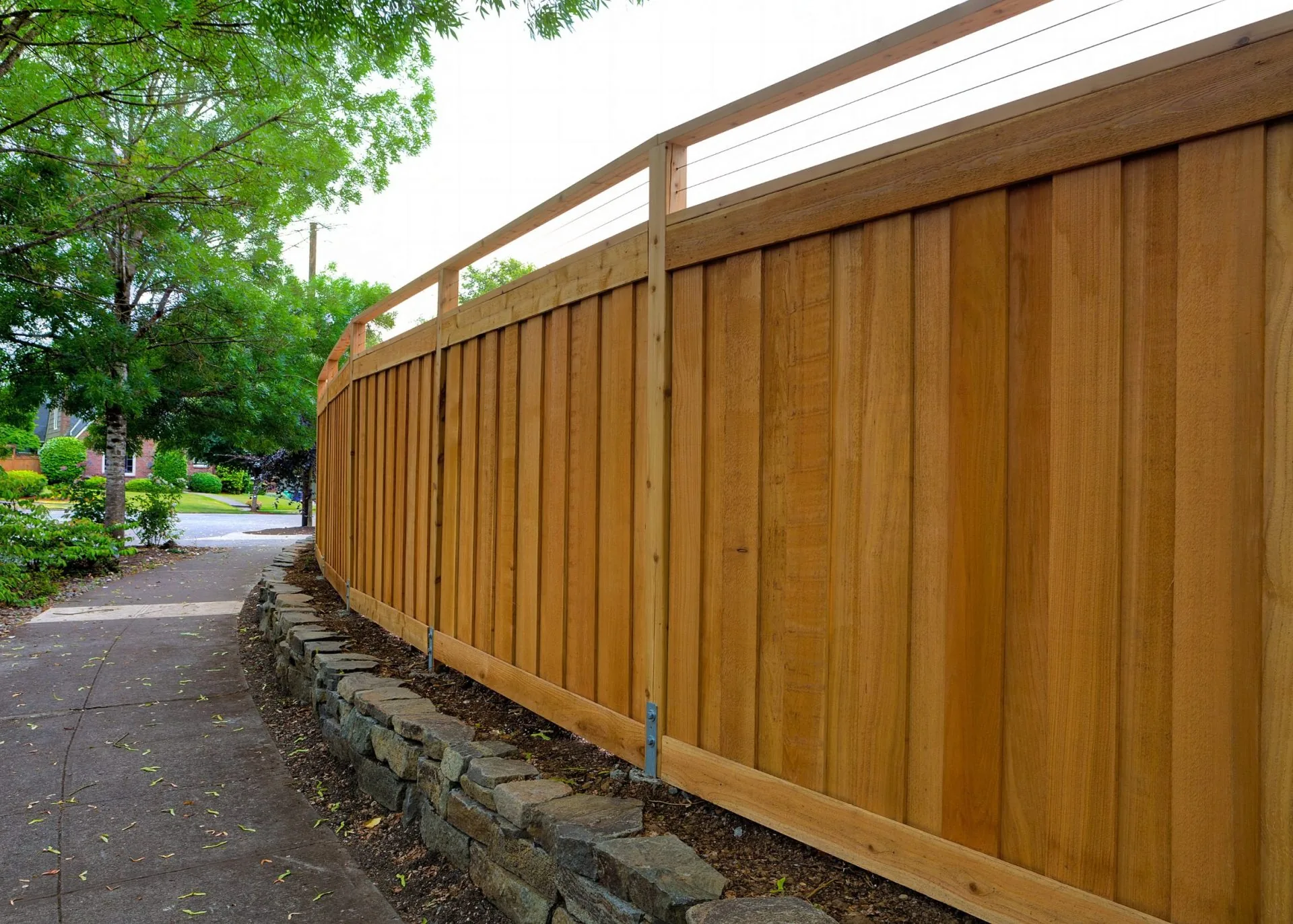Finished cedar fence project by Fencetastic