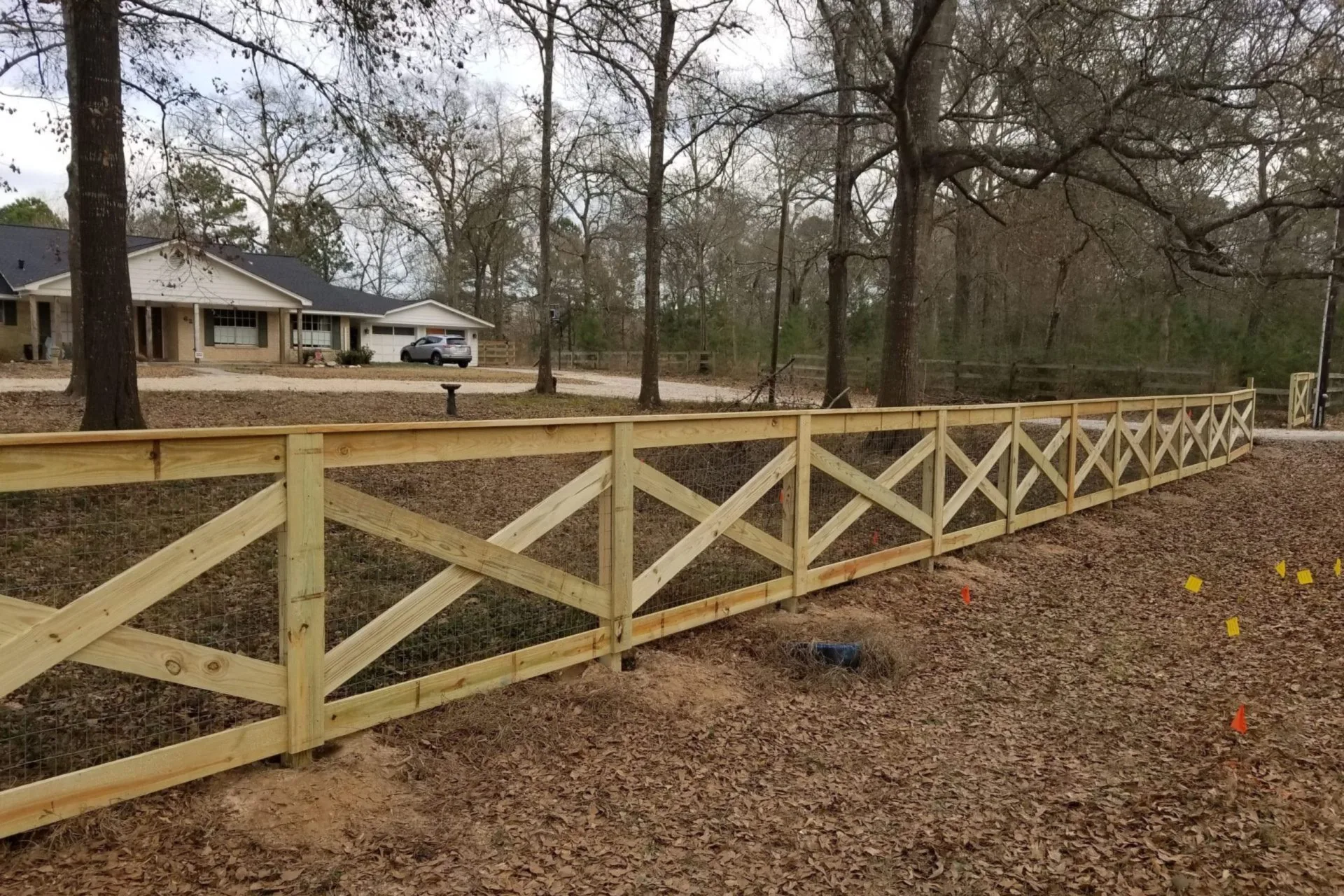 Farm fence on a rural property